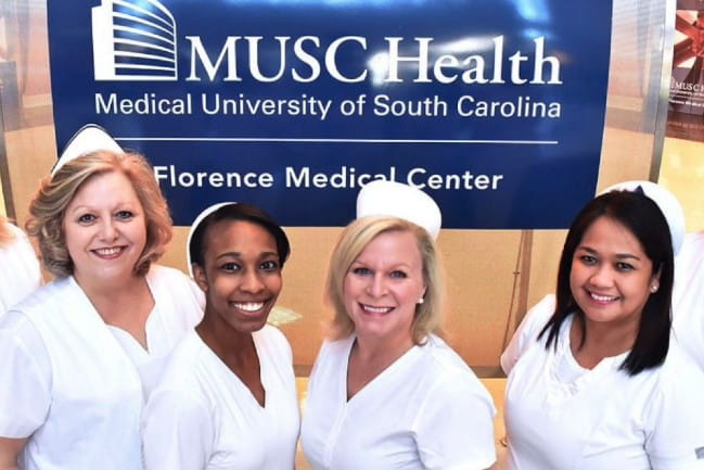 Four female nurses from MUSC Health Florence Medical Center