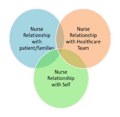 Venn diagram showing the Relationship Based Care model