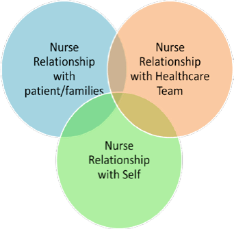Venn diagram showing the Relationship Based Care model