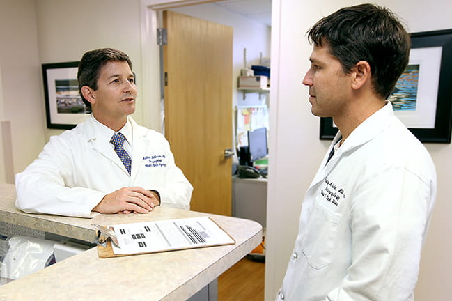 Doctors Rodney Schlosser and Zach Soler  talking