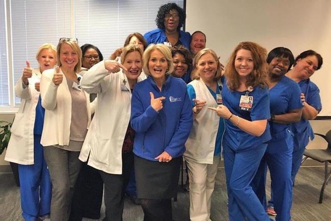 New MUSC Health employees celebrate purchase of four community hospitals in Chester, Lancaster, Florence, and Marion South Carolina.