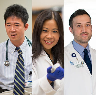 Among those optimizing immune checkpoint therapy at MUSC are (from left to right) Dr. Shirai, Dr. Wu, and Dr. Lindhorst
