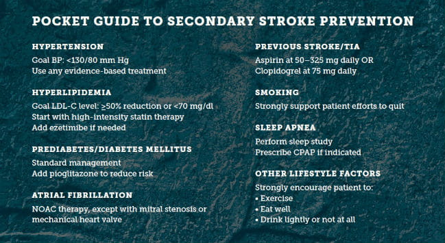 Pocket Guide to Secondary Stroke Prevention