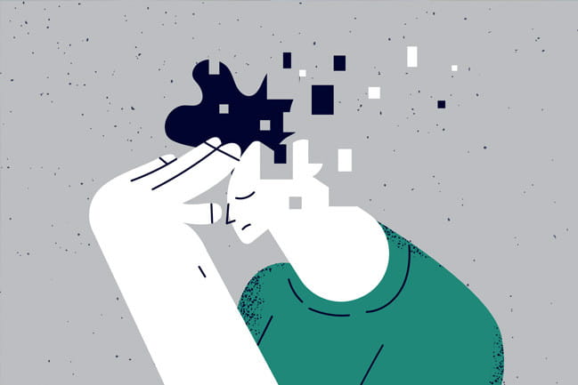 Illustration of person looking confused and putting their head in hand