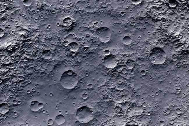 Closeup of the moon’s surface