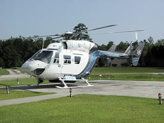 MEDUCARE Helicopter on the ground.