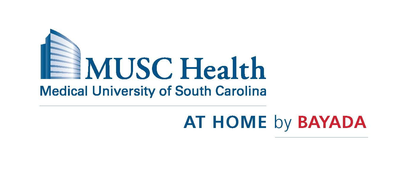 MUSC Health Logo with At Home By Bayada lock-up