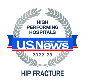 Decorative image that reads Hi Performance Hospitals U.S. News and World Report 2022-2023 Hip Fracture