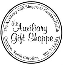 Seal that reads Auxillary Gift Shop at Kershaw Health. Camden, South Carolina 803-713-6361