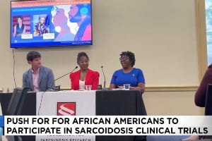 Dr. Ennis James, first from the left, presents at the Foundation for Sarcoidosis Research congressional briefing pushing for African Americans to participate in clinical trials.