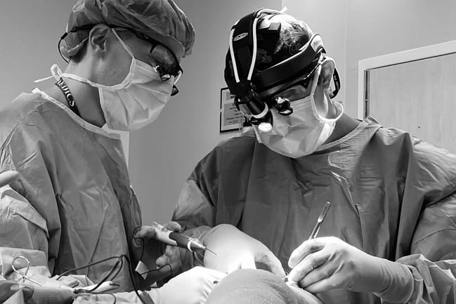 Dr. Dane Daley Dr. Matthew Sherrier in the OR
