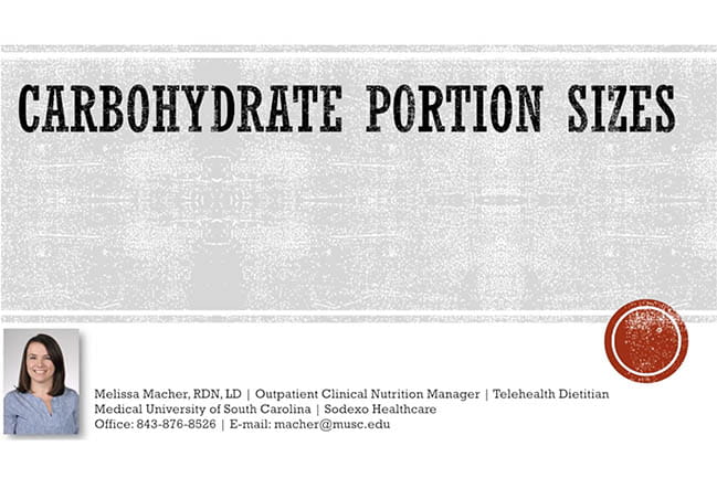carbohydrate portion size screen capture