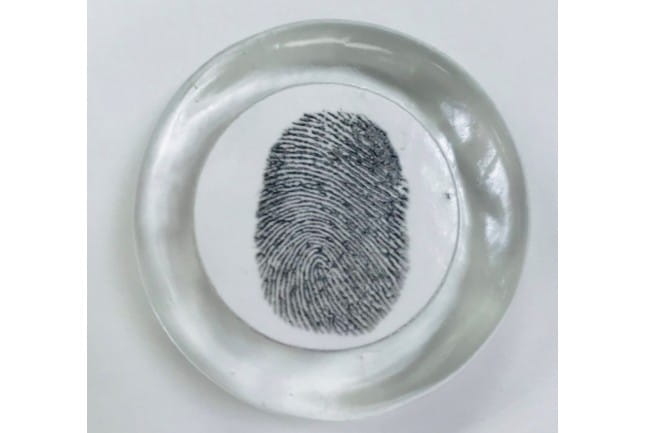 Fingerprint in glass