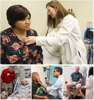 Images of patients interacting with MUSC care givers