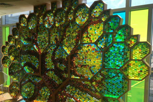 glass artwork in the chapel