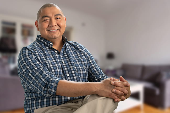 Smiling kidney transplant patient