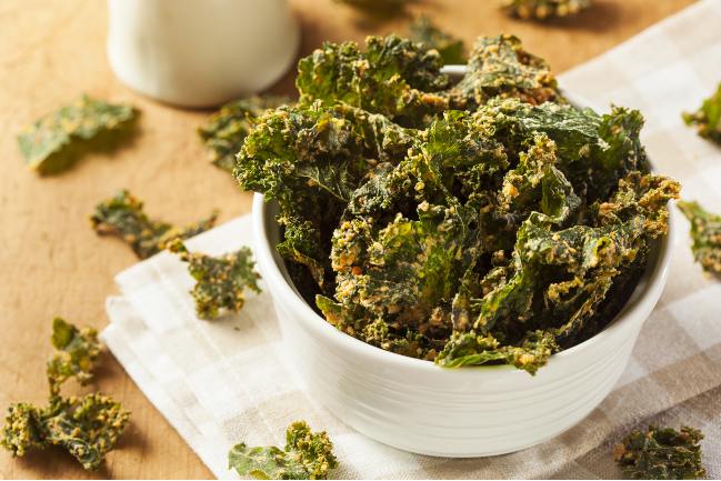 Kale chips, a healthy snack option