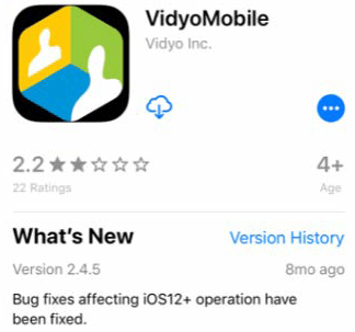 screenshot of VidyoMobile app for download 