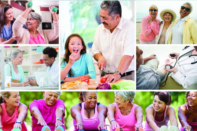 Images of active and smiling seniors