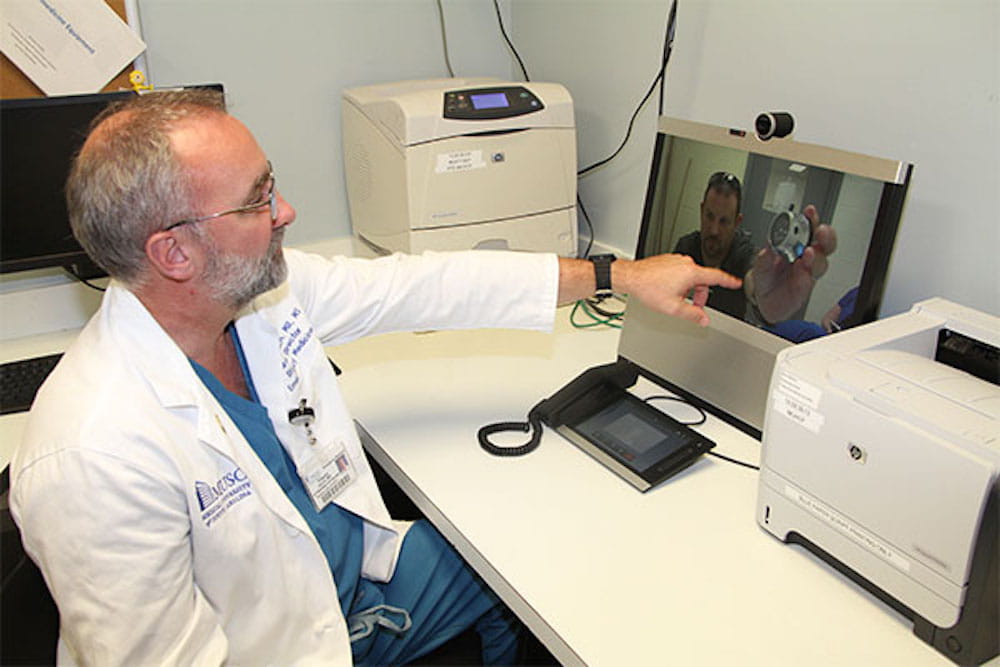 Dr. Jauch using teleheath for prisoners
