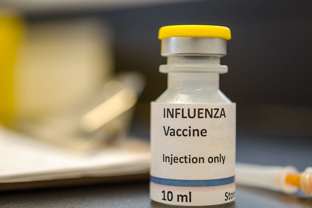 flu vaccine container