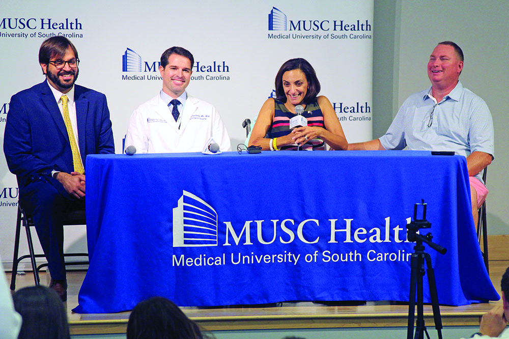 Katie Arrington speaks at news conference before release from MUSC Health