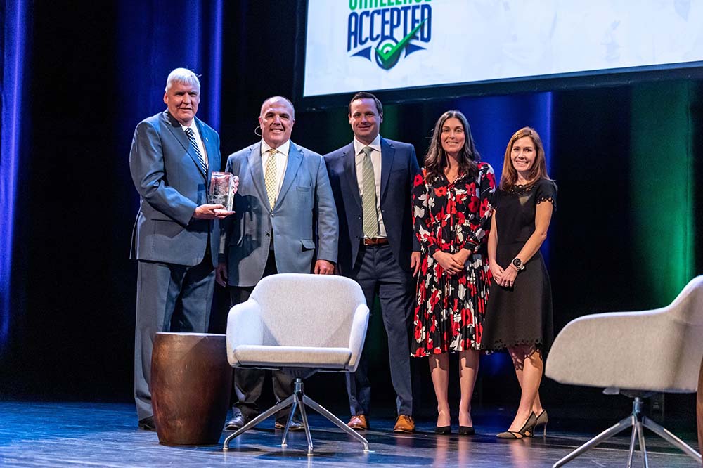David Cole, Pat Cawley, James Chappell, Caroline Brown and Jessie Goodwin on stage at SCBIO.