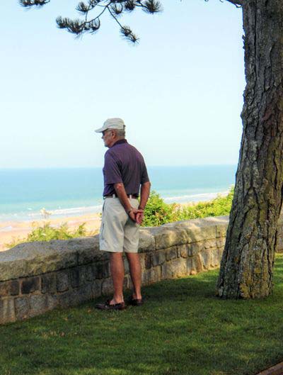 Military veteran Robert Hincken looks out over water.