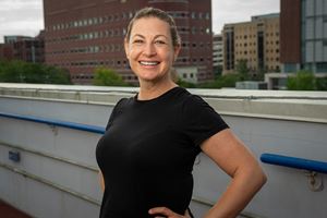 portrait of a woman on a rooftop