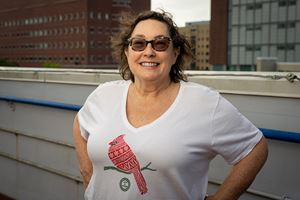 portrait of woman on rooftop