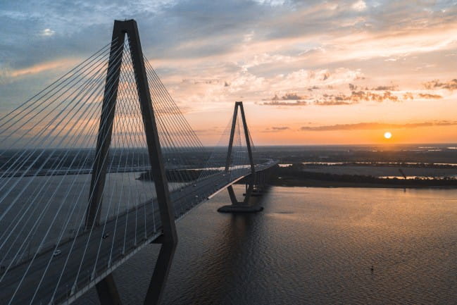 Charleston sunset with Ravenel Bridge Photo by David Martin
